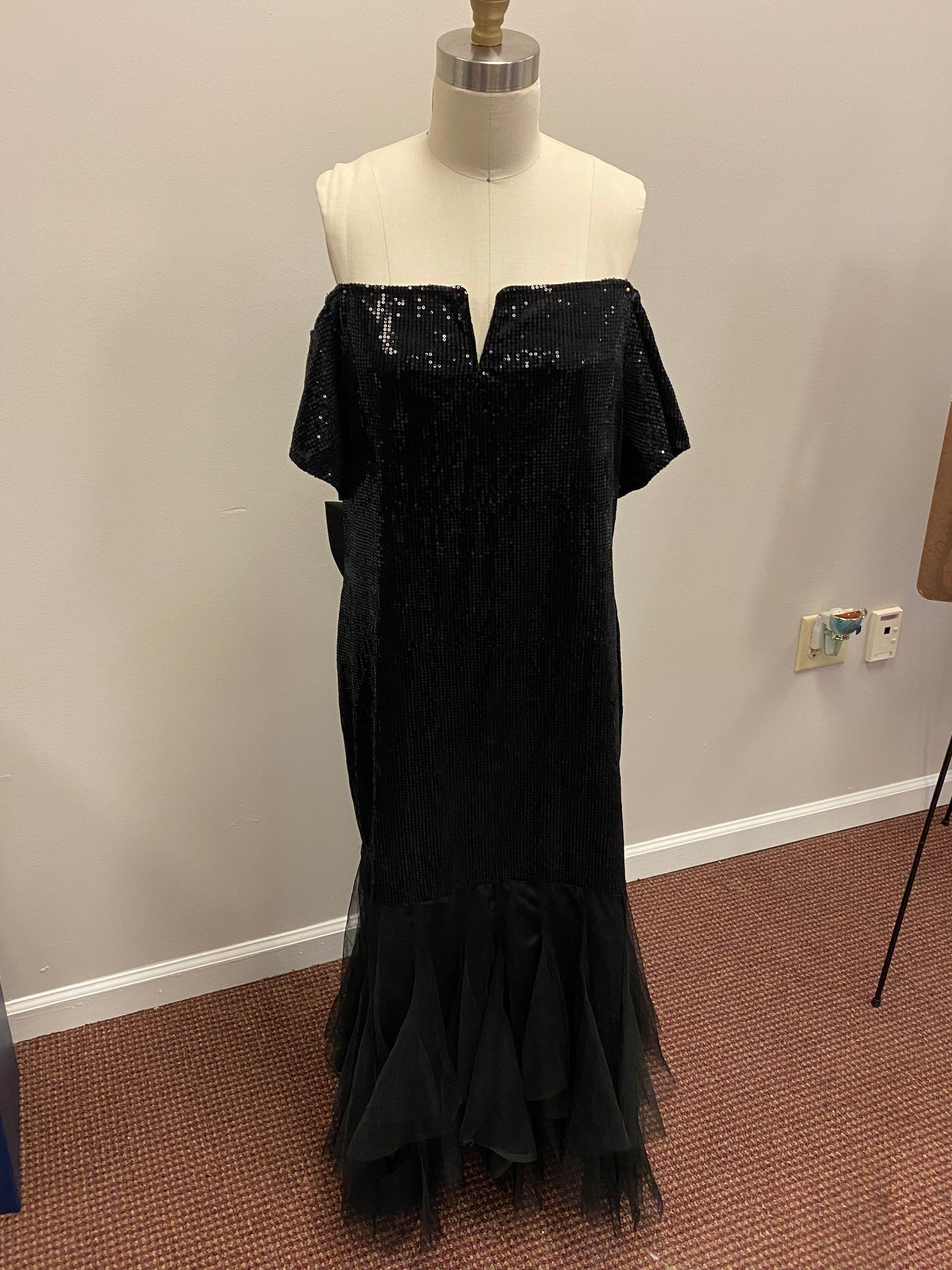 Black Sequin Gown