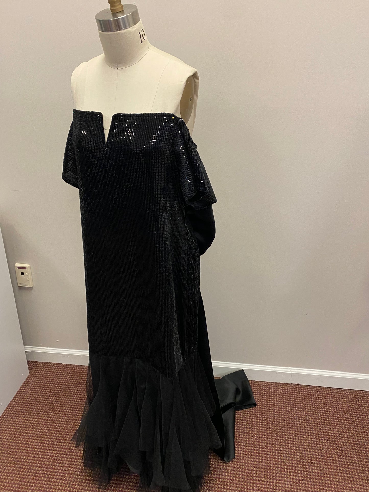 Black Sequin Gown